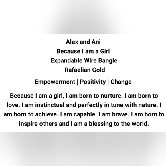 2016 Alex and Ani "Because I am a Girl" Goldtone Bangle Rafaelian Gold Bracelet - Picture 5 of 5